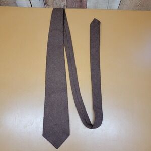 Berkley Mens Herringbone Wool Blend Tie Brown Classic Business Necktie